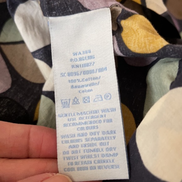 Boden Split Neck Geometric Tear Drop Purple 3/4 Sleeve Pullover Blouse-6 - Picture 9 of 9